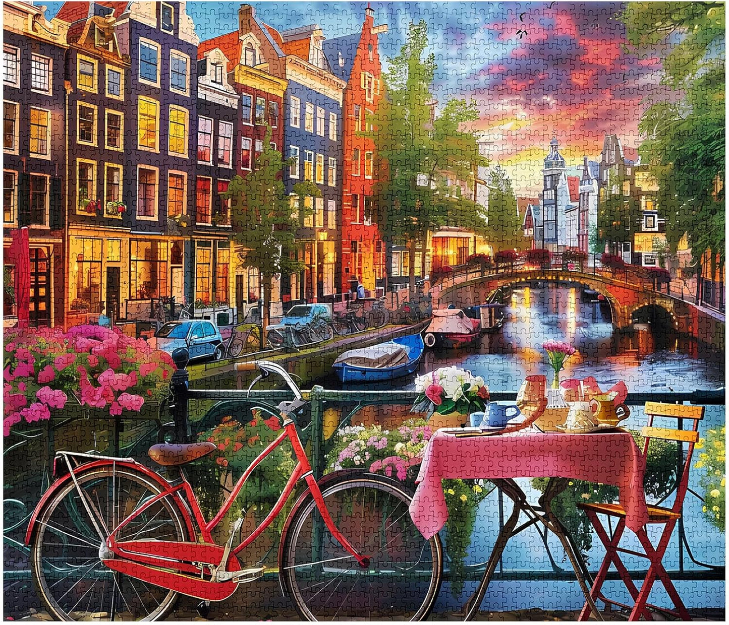 Dinner on Amsterdam Canal Jigsaw Puzzles