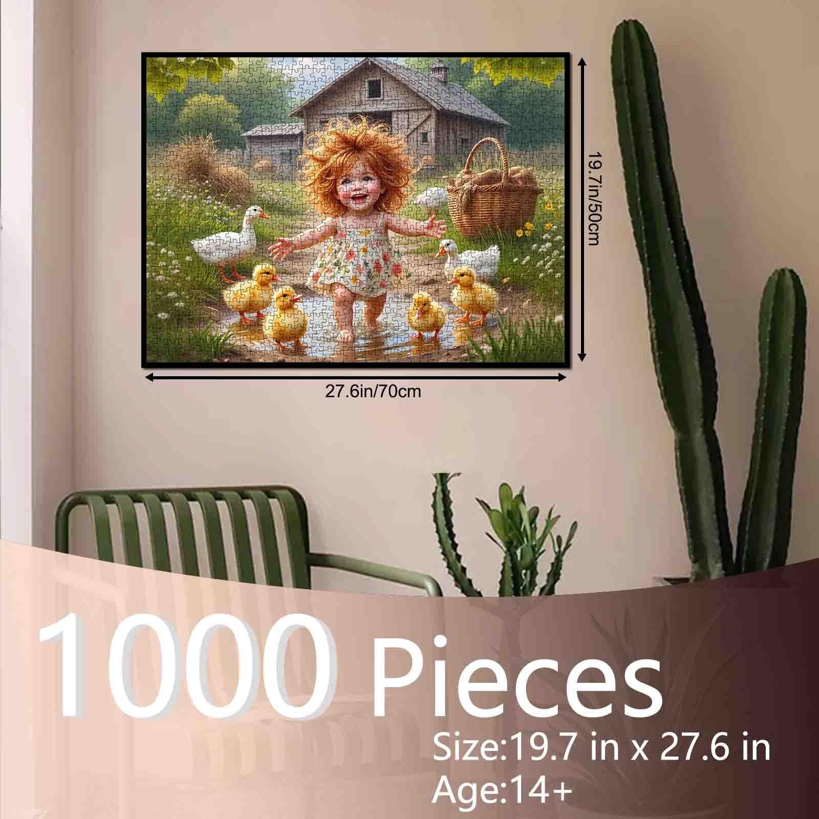 Joyful Farmyard Girl Jigsaw Puzzle