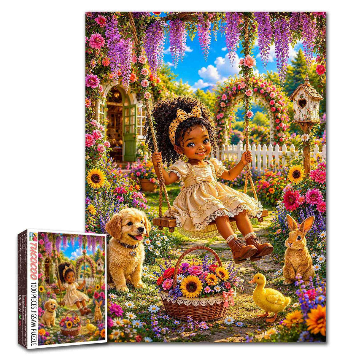 Joyful Garden Swing Adventure Jigsaw Puzzle