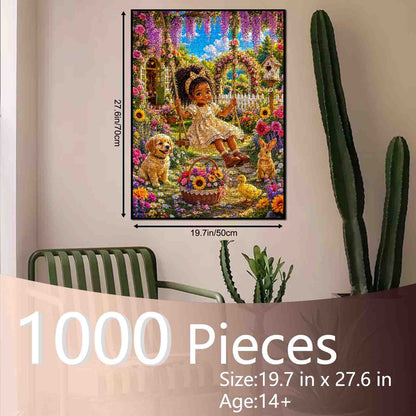 Joyful Garden Swing Adventure Jigsaw Puzzle
