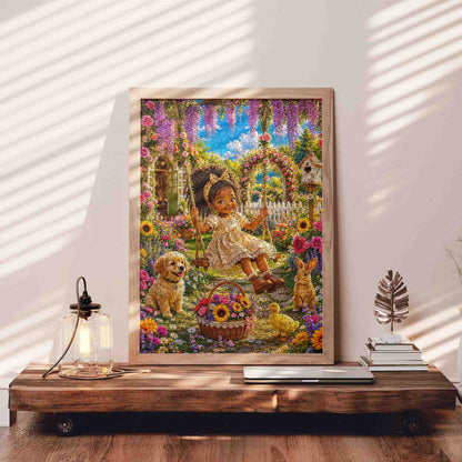 Joyful Garden Swing Adventure Jigsaw Puzzle