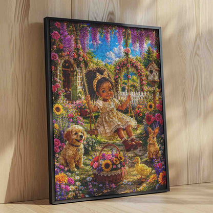 Joyful Garden Swing Adventure Jigsaw Puzzle