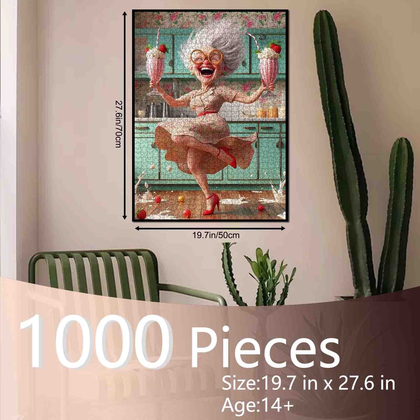 Joyful Grandma Kitchen Dance Jigsaw Puzzle