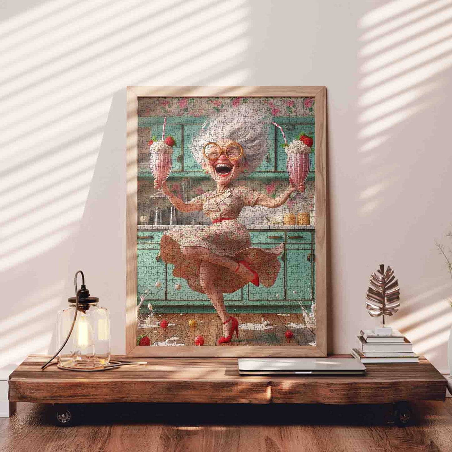 Joyful Grandma Kitchen Dance Jigsaw Puzzle