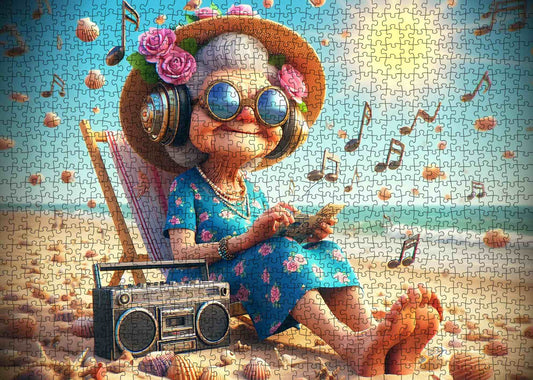 Joyful Music Beach Granny Jigsaw Puzzle