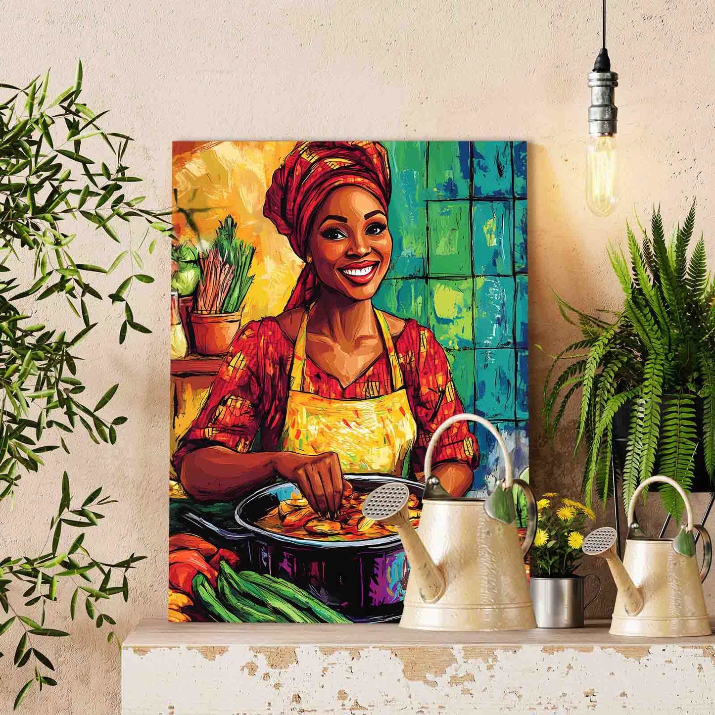 Joyful African Cook Paint by Numbers