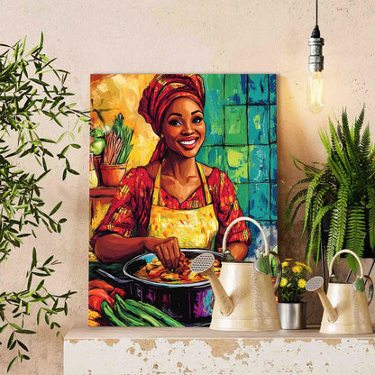 Joyful African Cook Paint by Numbers