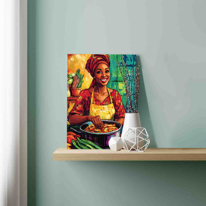 Joyful African Cook Paint by Numbers