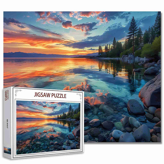 Tranquil Sunset Lake Jigsaw Puzzle