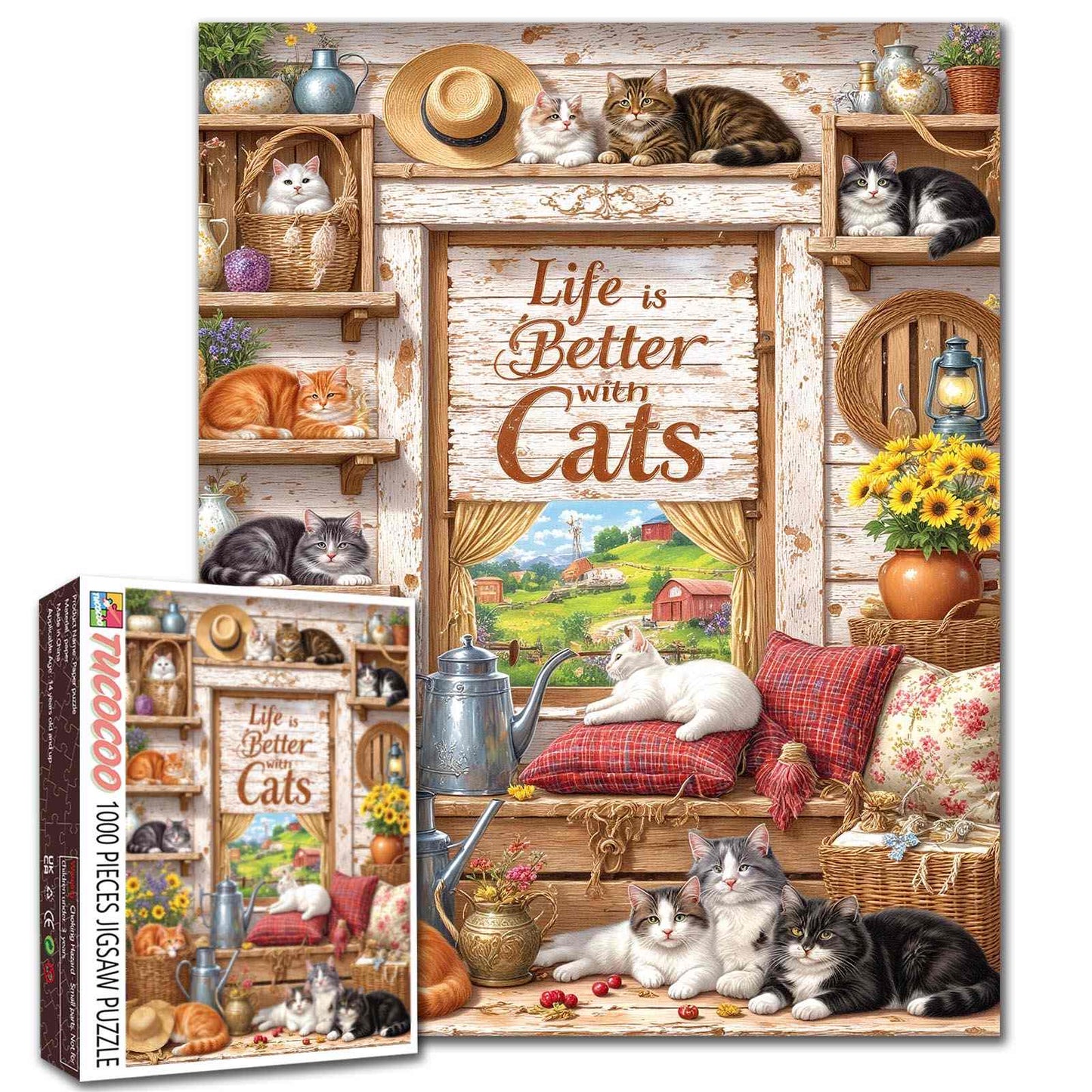 Life Better With Cats Jigsaw Puzzle