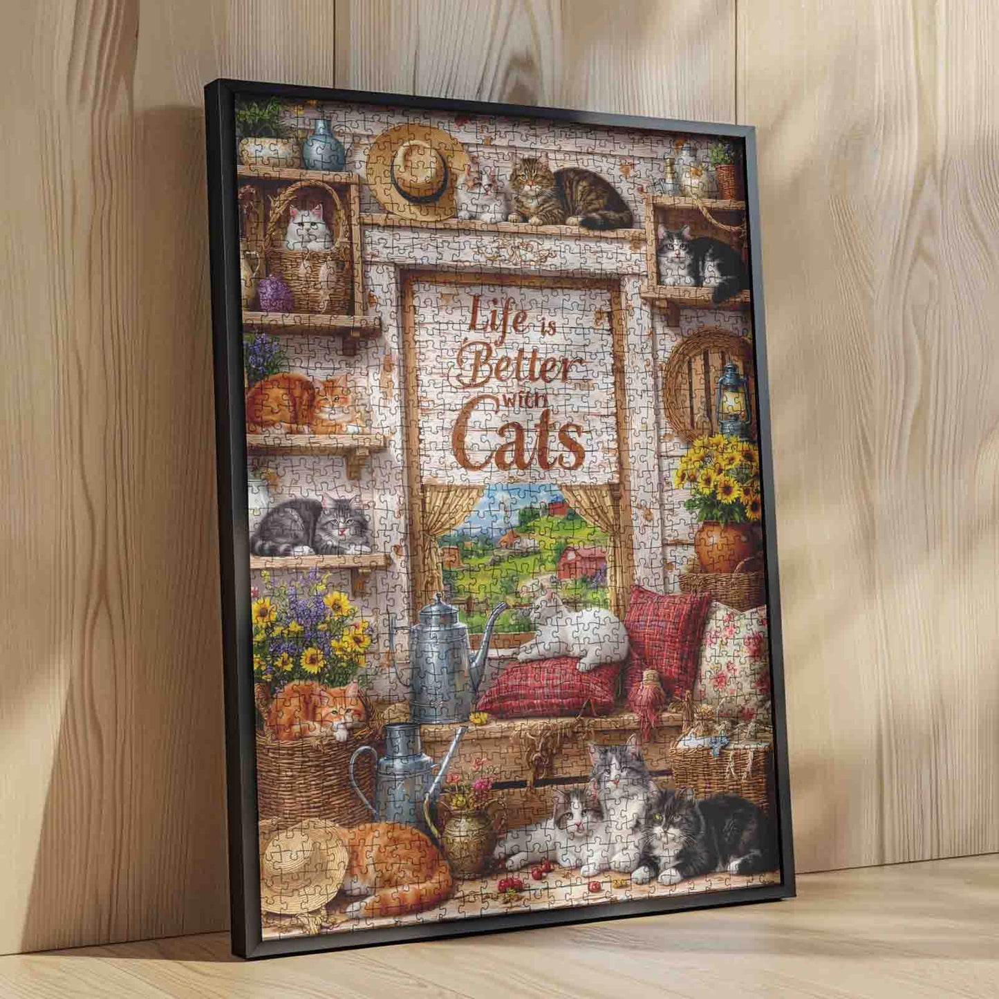 Life Better With Cats Jigsaw Puzzle