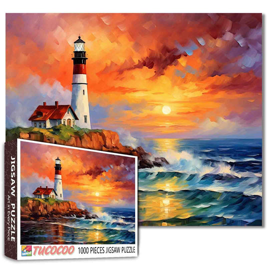 Lighthouse Seascape Portland Headlight Jigsaw Puzzle