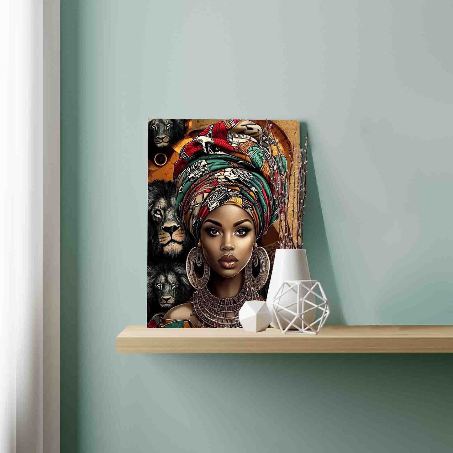 Lion-Spirit Tribal Queen Paint by Numbers