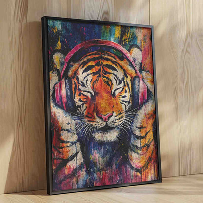 Listening Tiger Street Art Jigsaw Puzzle