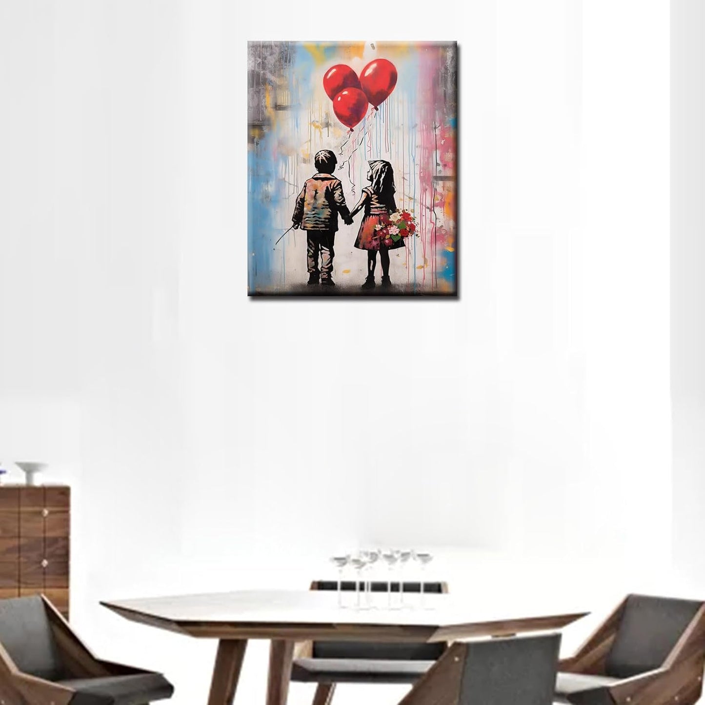 Little Girl and Boy Balloon Paint by Numbers