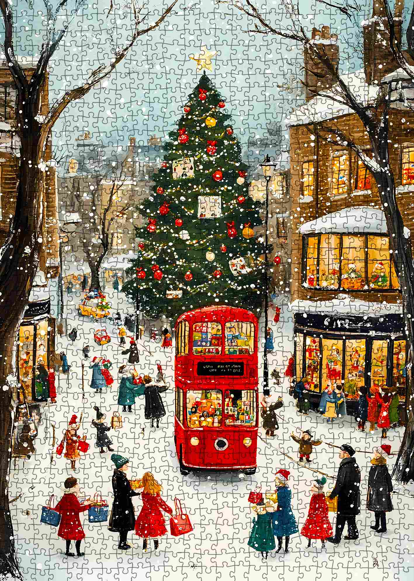 London Christmas Street Scene Jigsaw Puzzle