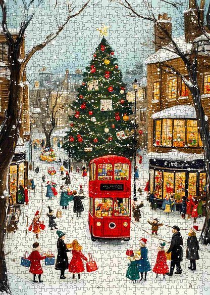 London Christmas Street Scene Jigsaw Puzzle