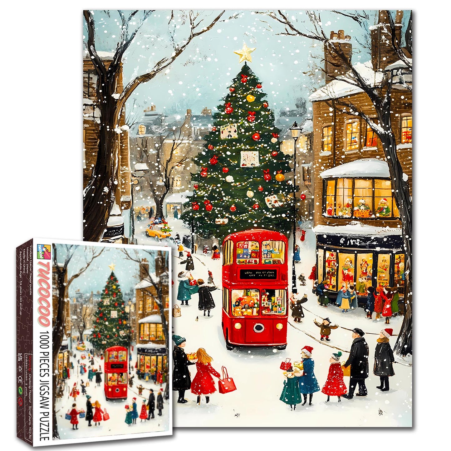 London Christmas Street Scene Jigsaw Puzzle