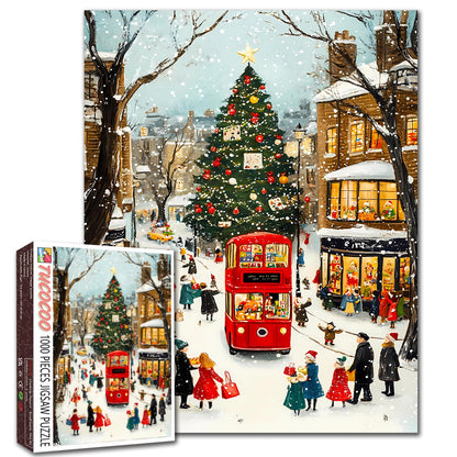 London Christmas Street Scene Jigsaw Puzzle