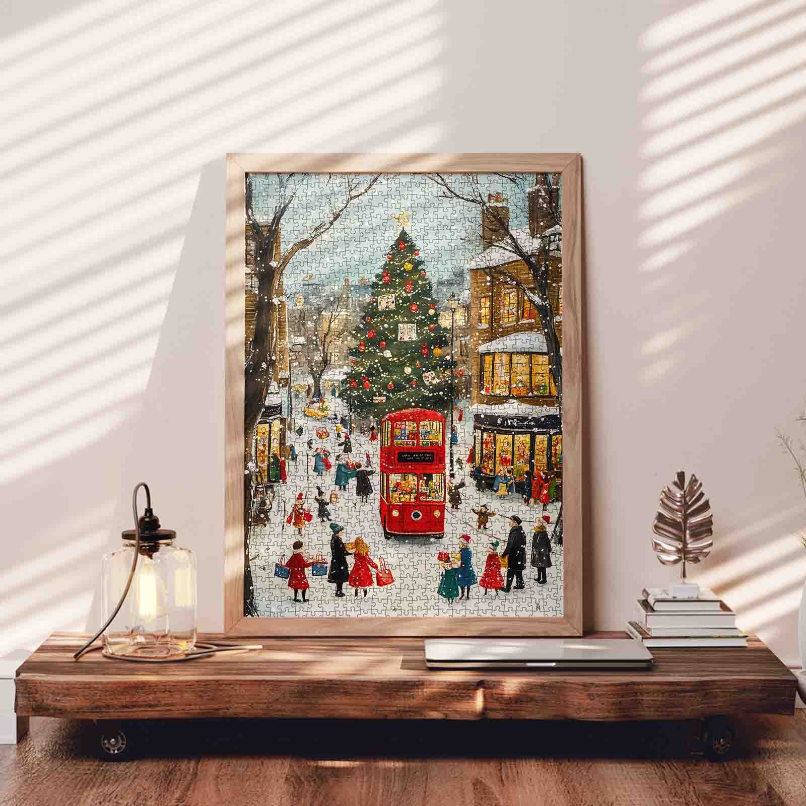 London Christmas Street Scene Jigsaw Puzzle