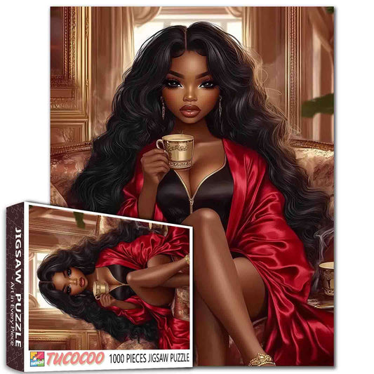 Luxurious African-American Beauty Jigsaw Puzzle