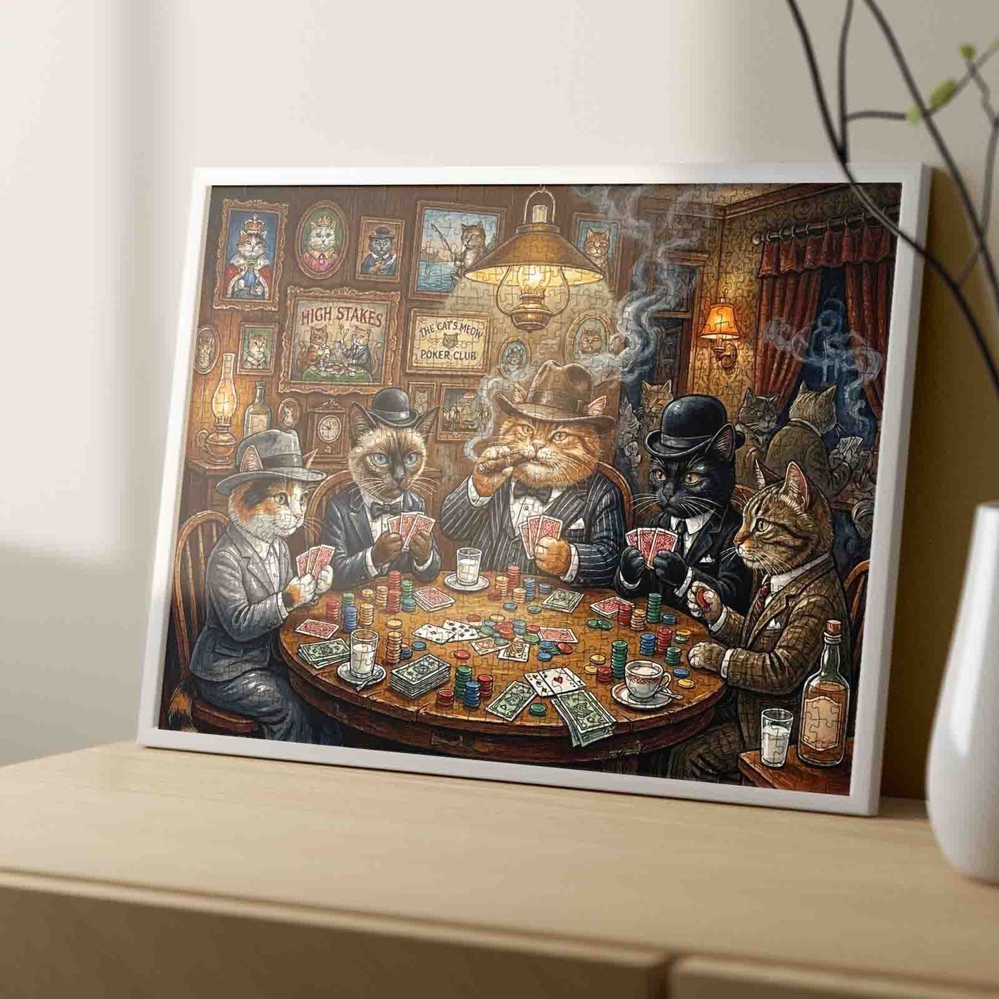 Mafia Cats Poker Night Jigsaw Puzzle