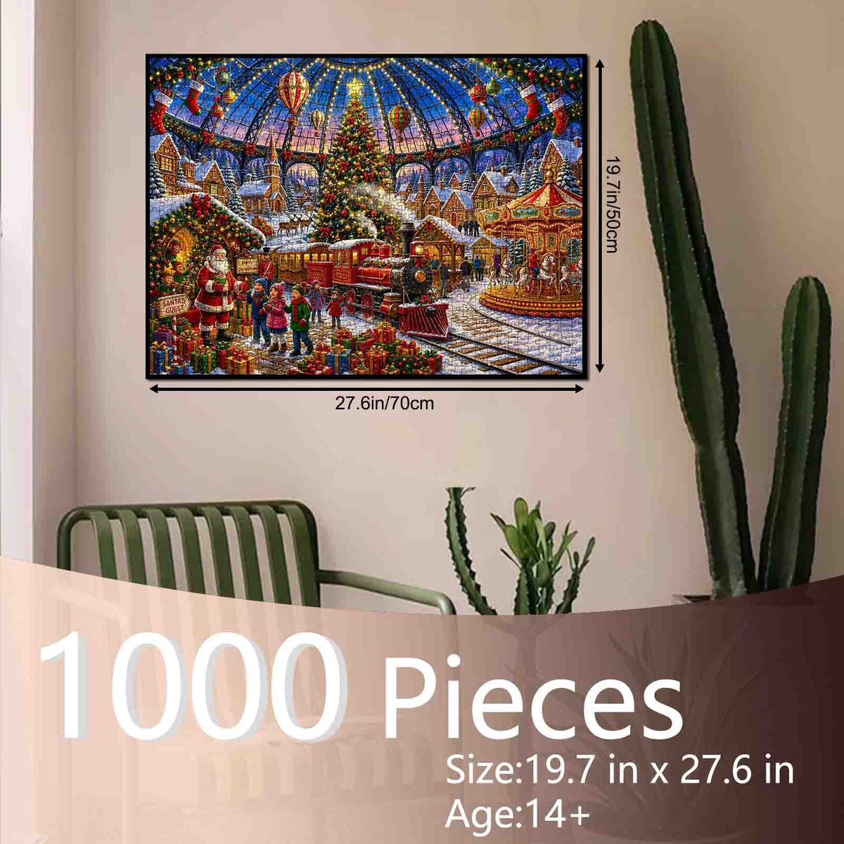 Magical Christmas Village Train Jigsaw Puzzle