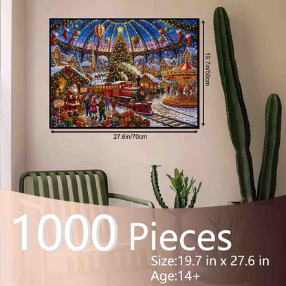 Magical Christmas Village Train Jigsaw Puzzle