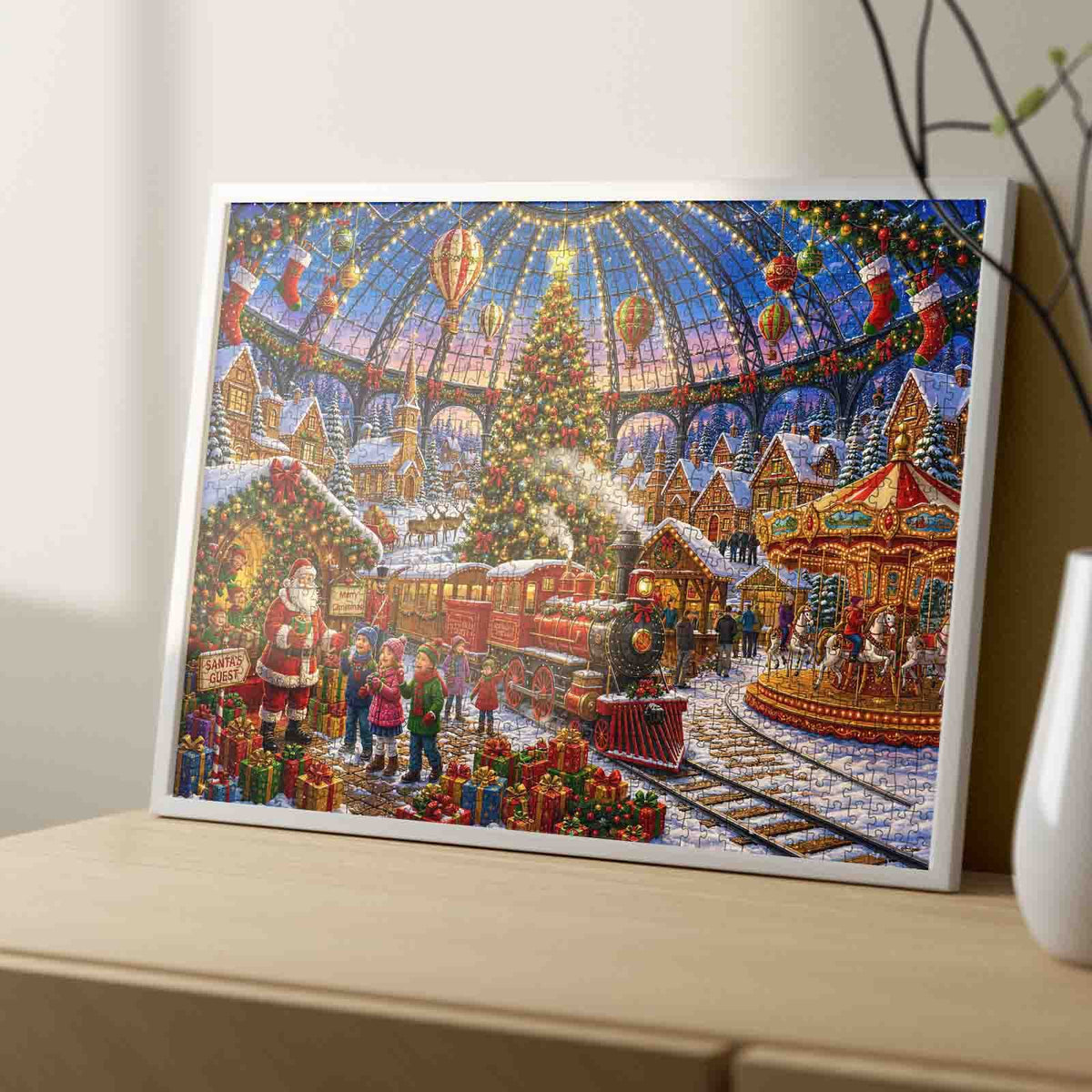 Magical Christmas Village Train Jigsaw Puzzle