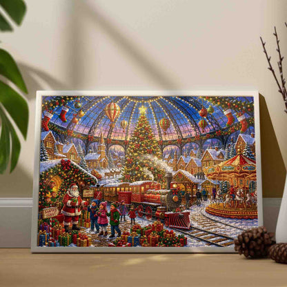 Magical Christmas Village Train Jigsaw Puzzle