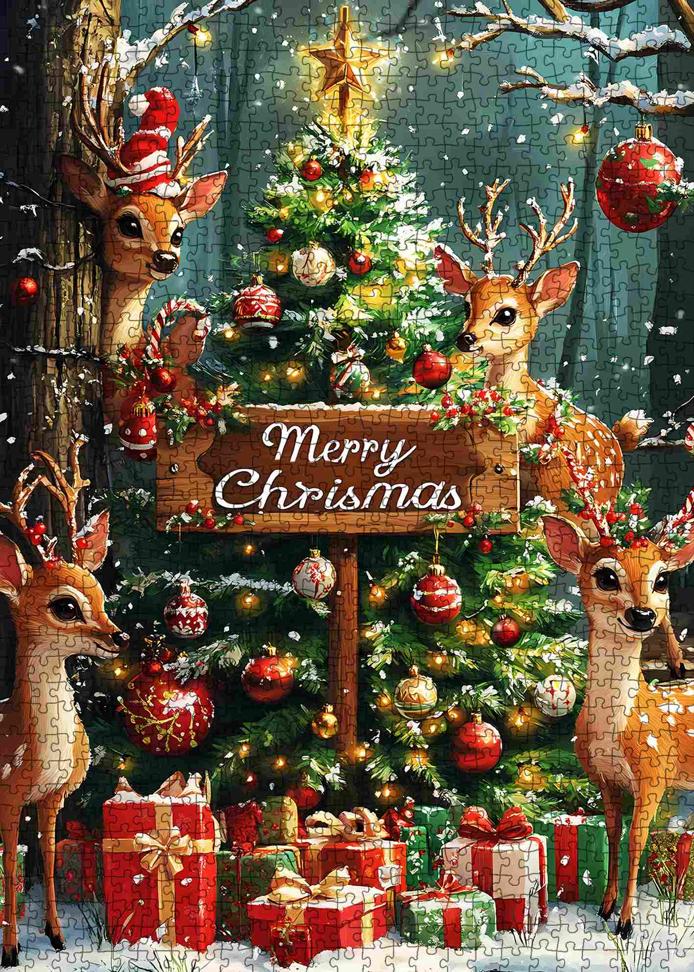 Magical Reindeer Christmas Eve Jigsaw Puzzle