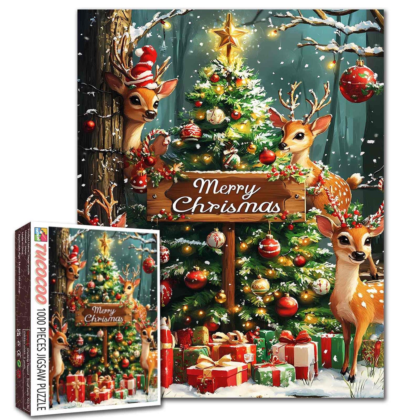 Magical Reindeer Christmas Eve Jigsaw Puzzle