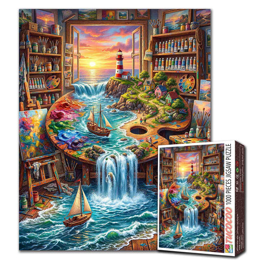 Magical Seaside Painting Studio Jigsaw Puzzle