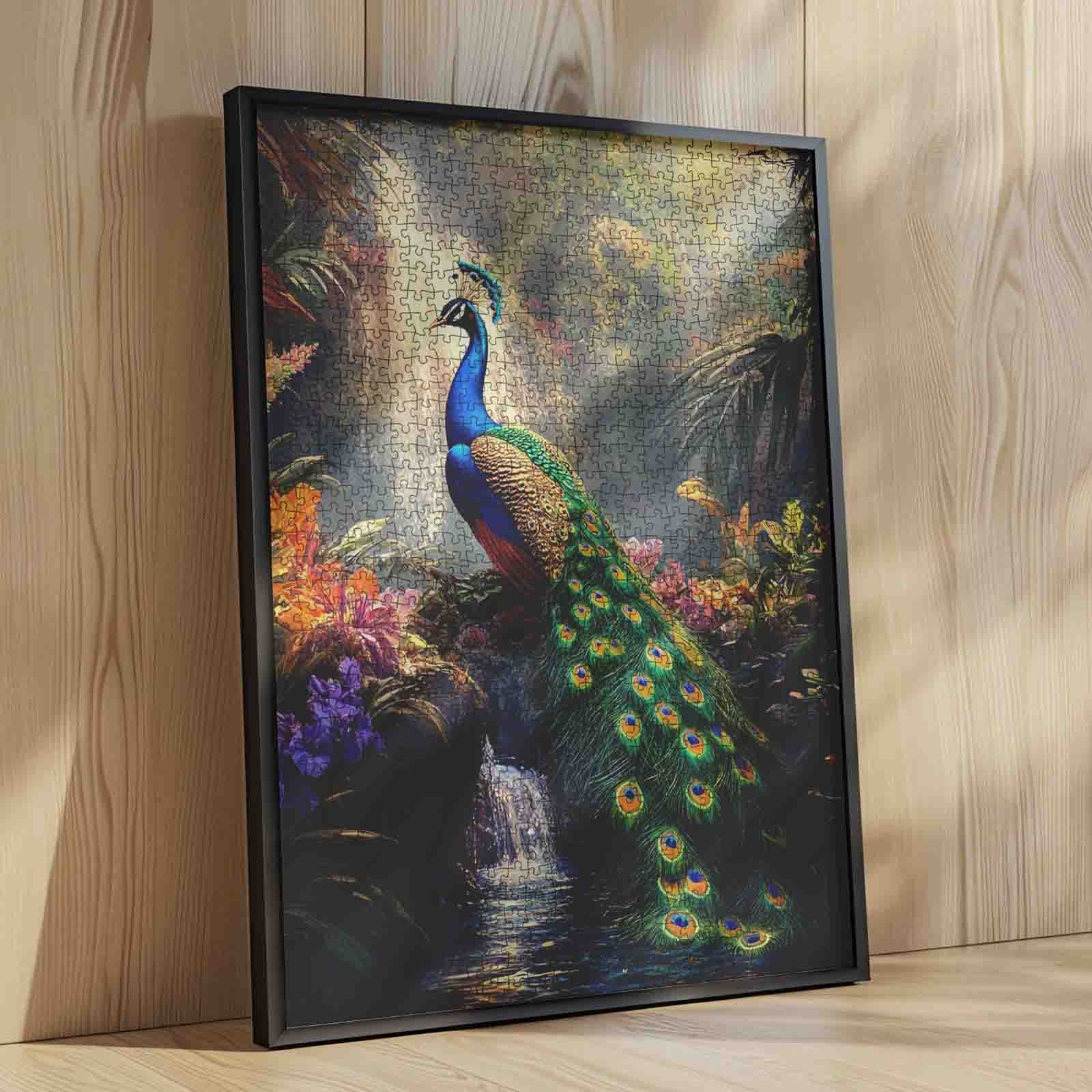 Majestic Peacock Garden Jigsaw Puzzle