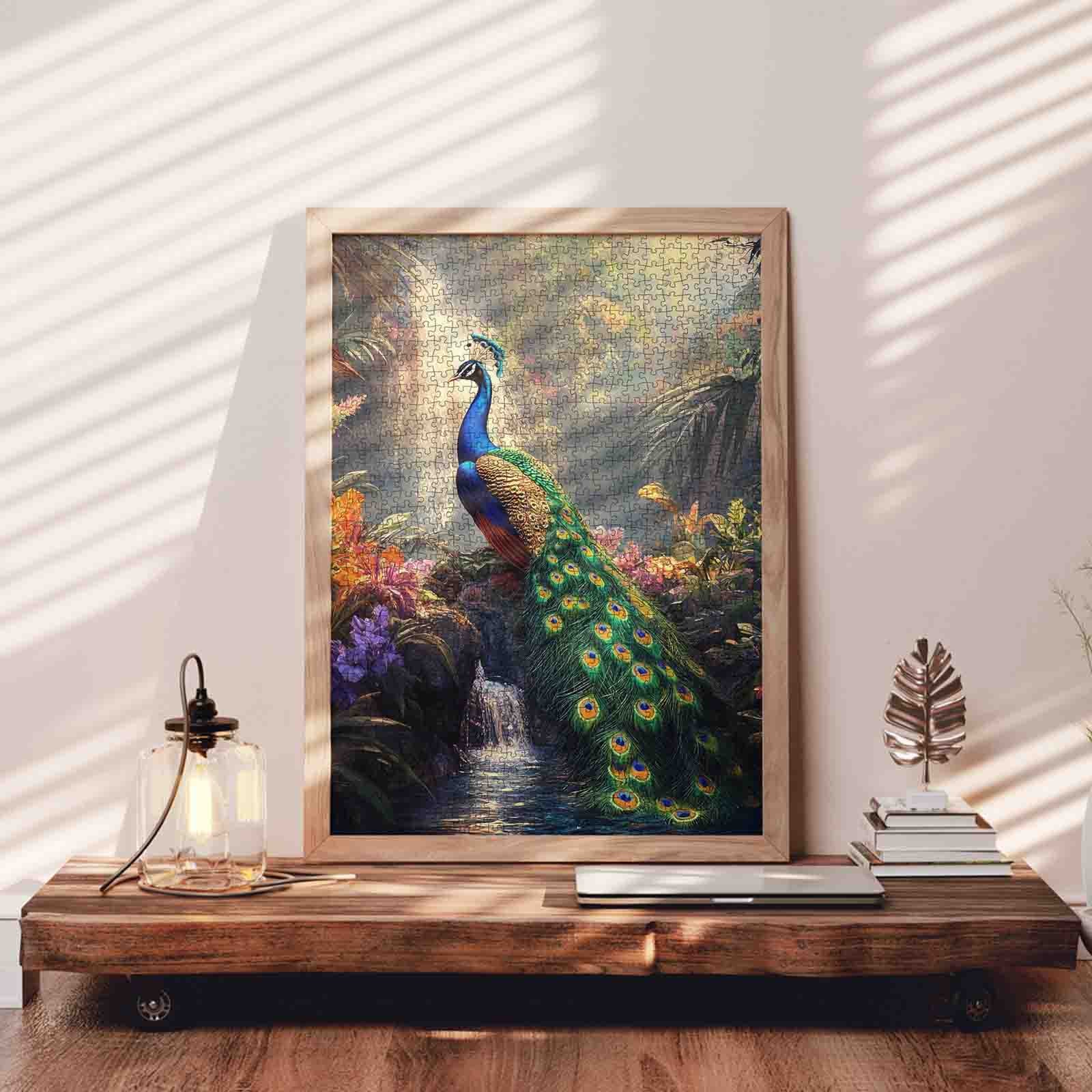 Majestic Peacock Garden Jigsaw Puzzle