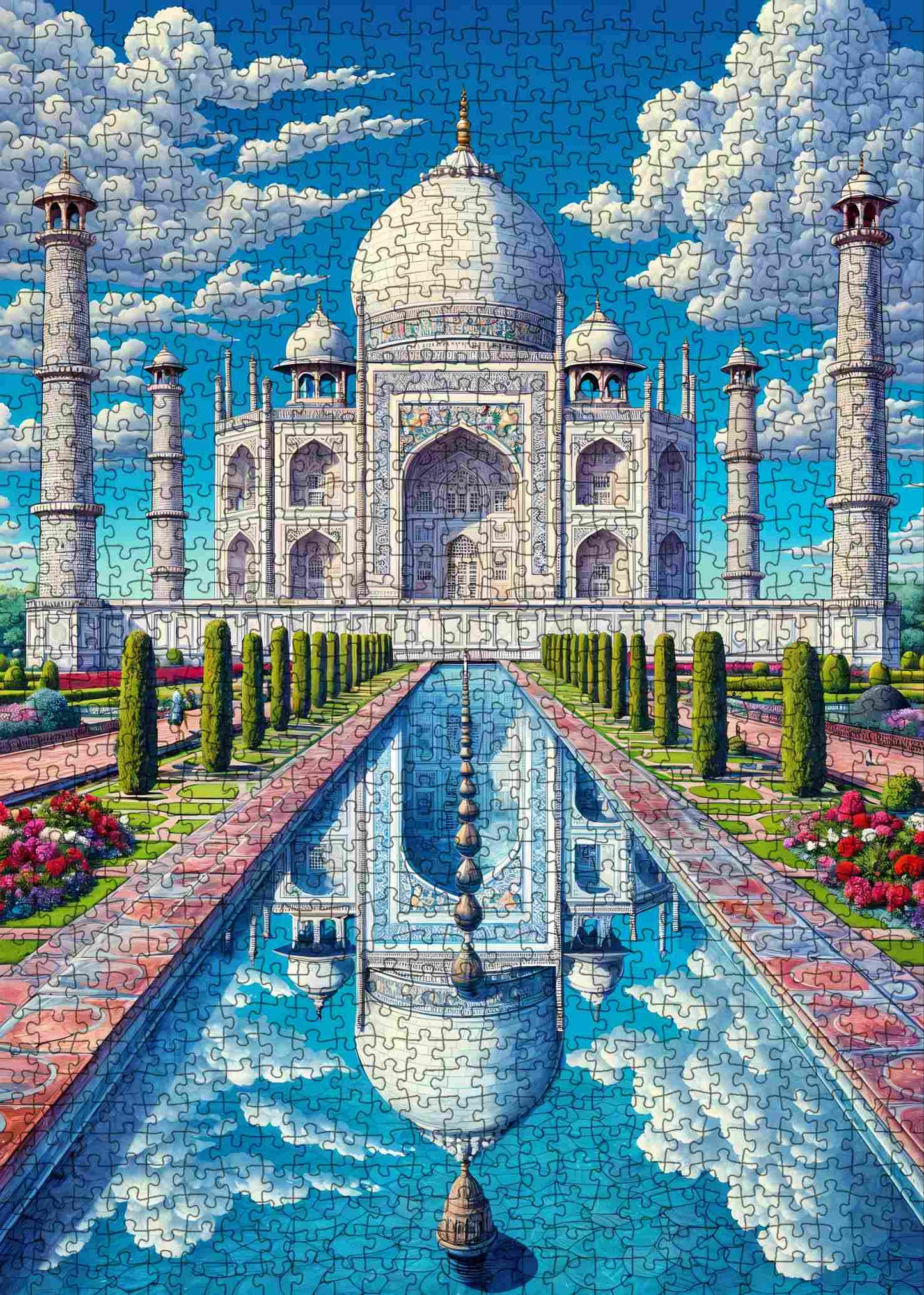 Majestic Taj Mahal Reflection Jigsaw Puzzle