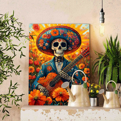 Mariachi Skeleton Serenade Paint by Numbers