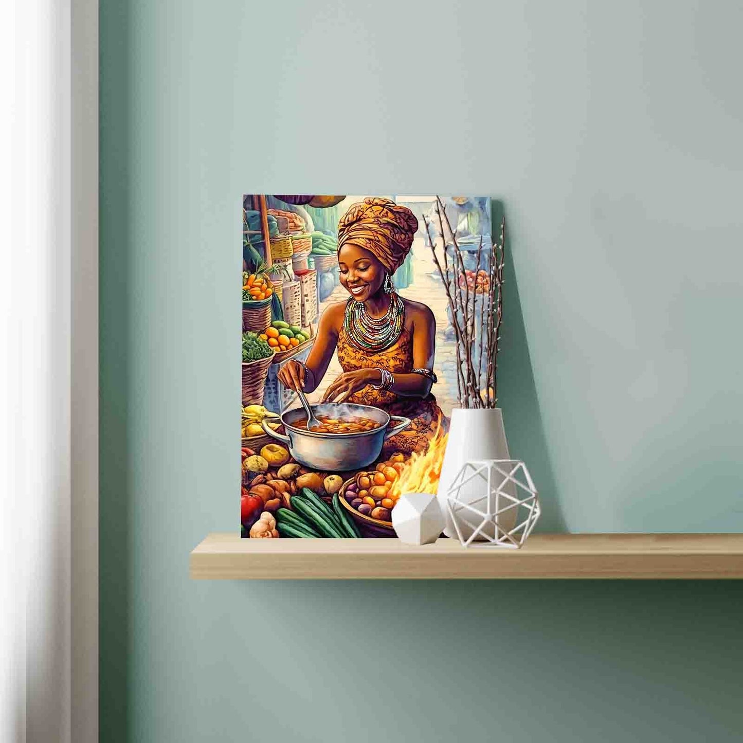 Market Cooking Beauty Paint by Numbers