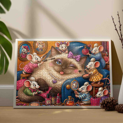 Mice Glam Squad Spoiling Cat Jigsaw Puzzle