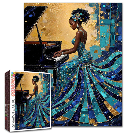 Midnight Elegance Piano Performance Jigsaw Puzzle