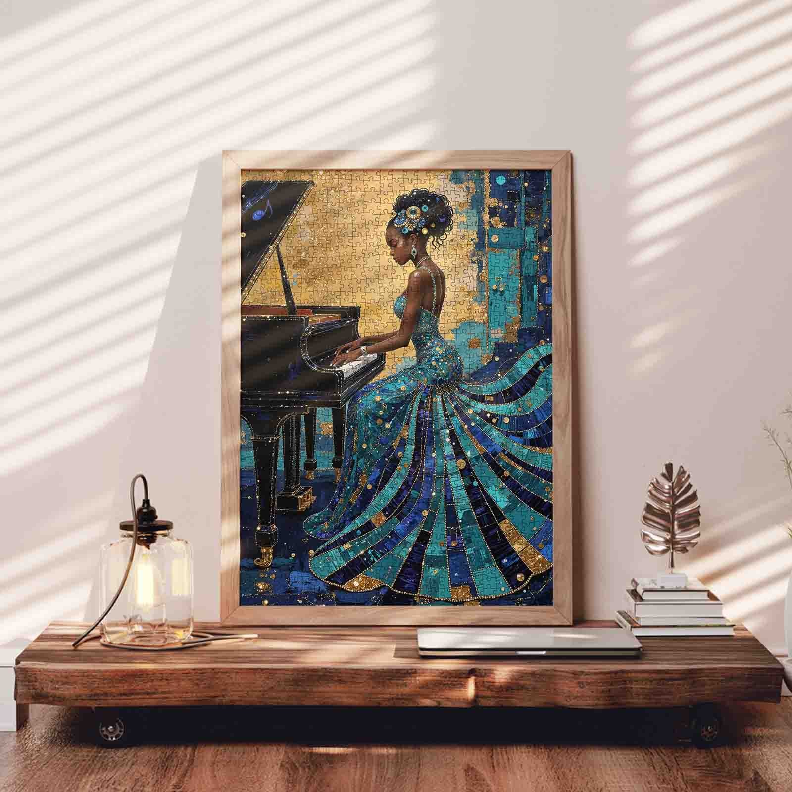 Midnight Elegance Piano Performance Jigsaw Puzzle – Tucocoo