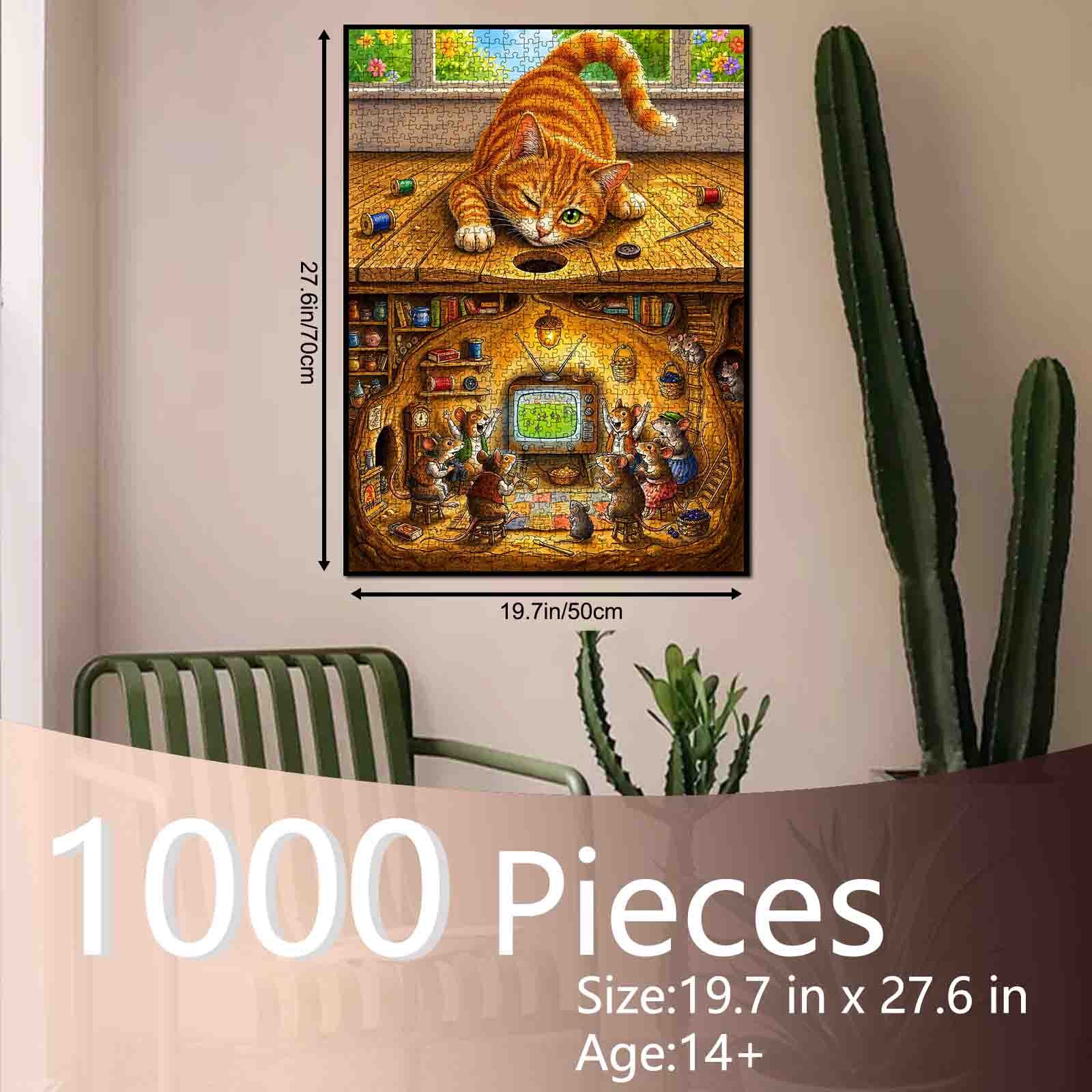 ワンコ＆ニャンコ和風ハウス Mischievous Cat Mouse Hideaway Adventure Jigsaw Puzzle – Tucocoo