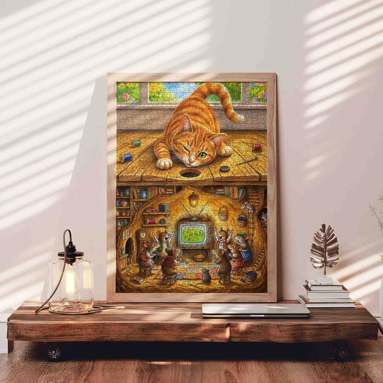 Mischievous Cat Mouse Hideaway Adventure Jigsaw Puzzle – Tucocoo