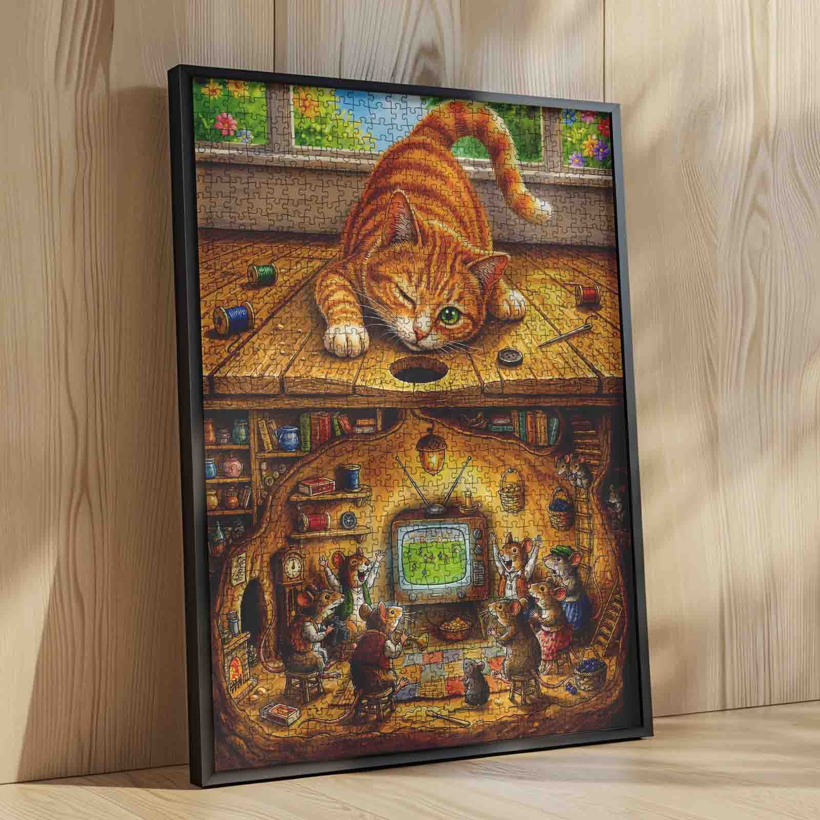 Mischievous Cat Mouse Hideaway Adventure Jigsaw Puzzle – Tucocoo