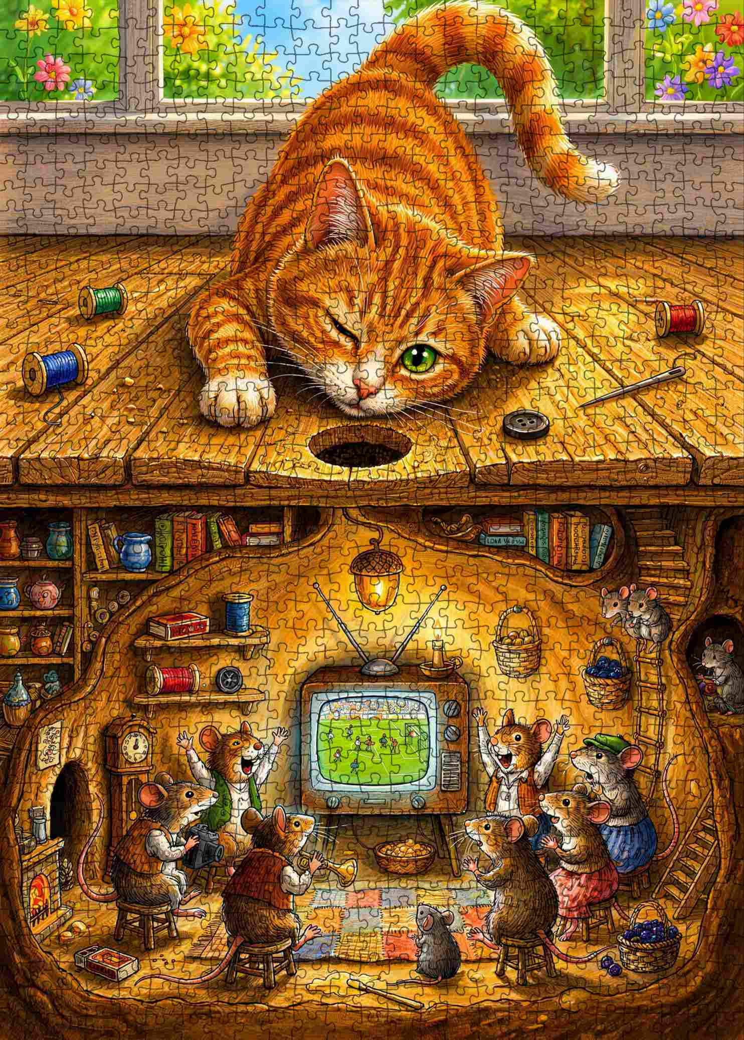 Mischievous Cat Mouse Hideaway Adventure Jigsaw Puzzle – Tucocoo