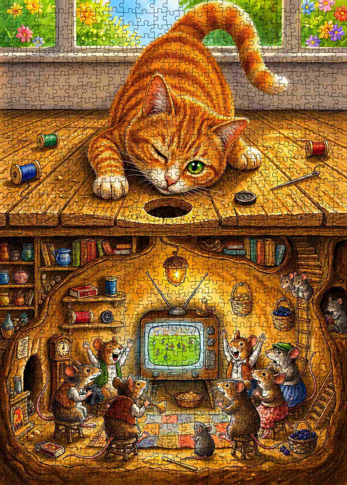 Mischievous Cat Mouse Hideaway Adventure Jigsaw Puzzle