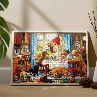 Mischievous Dogs Kitchen Chaos Jigsaw Puzzle