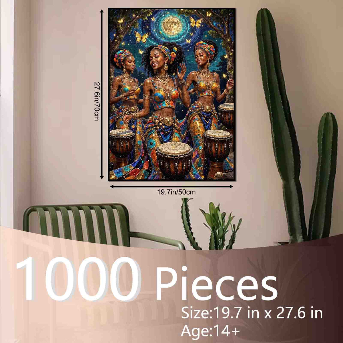 Moonlit African Drum Dance Jigsaw Puzzle
