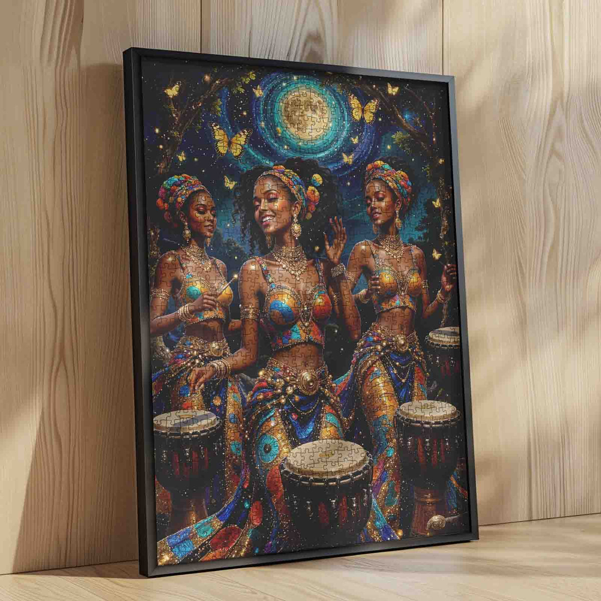 Moonlit African Drum Dance Jigsaw Puzzle