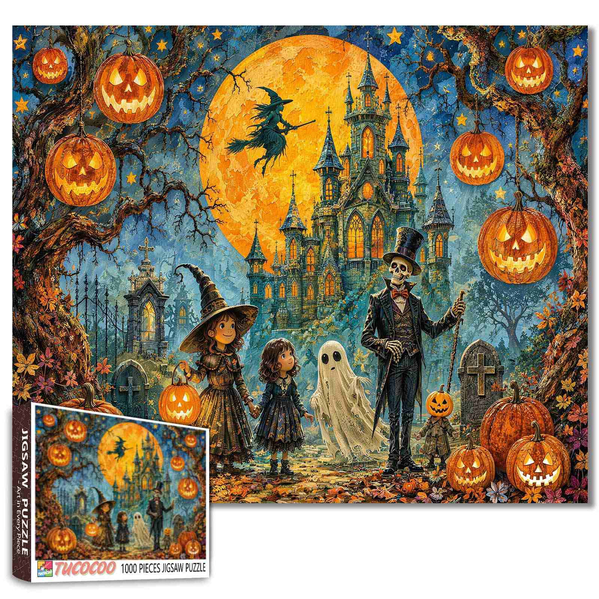 Moonlit Haunted Castle Parade Jigsaw Puzzle